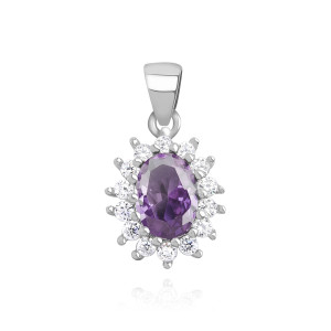 Pandantiv argint cu piatra mov DiAmanti Z1102CR_VA-DIA (Argint 925‰ 1,2 g.)